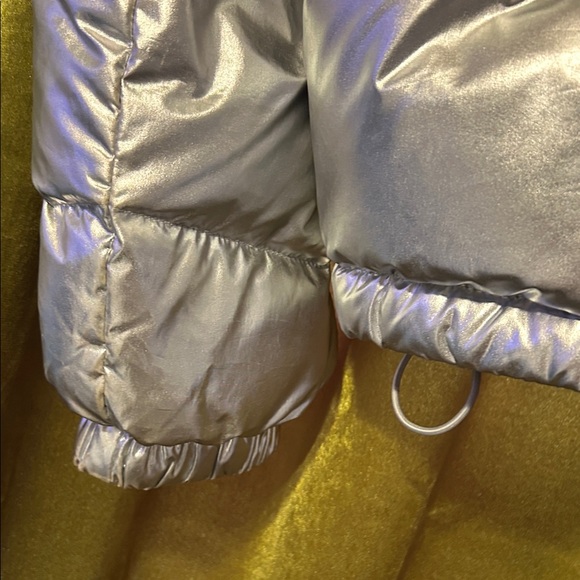 Michael Kors Short Puffer Jacket in Metallic Silver - Picture 6 of 15
